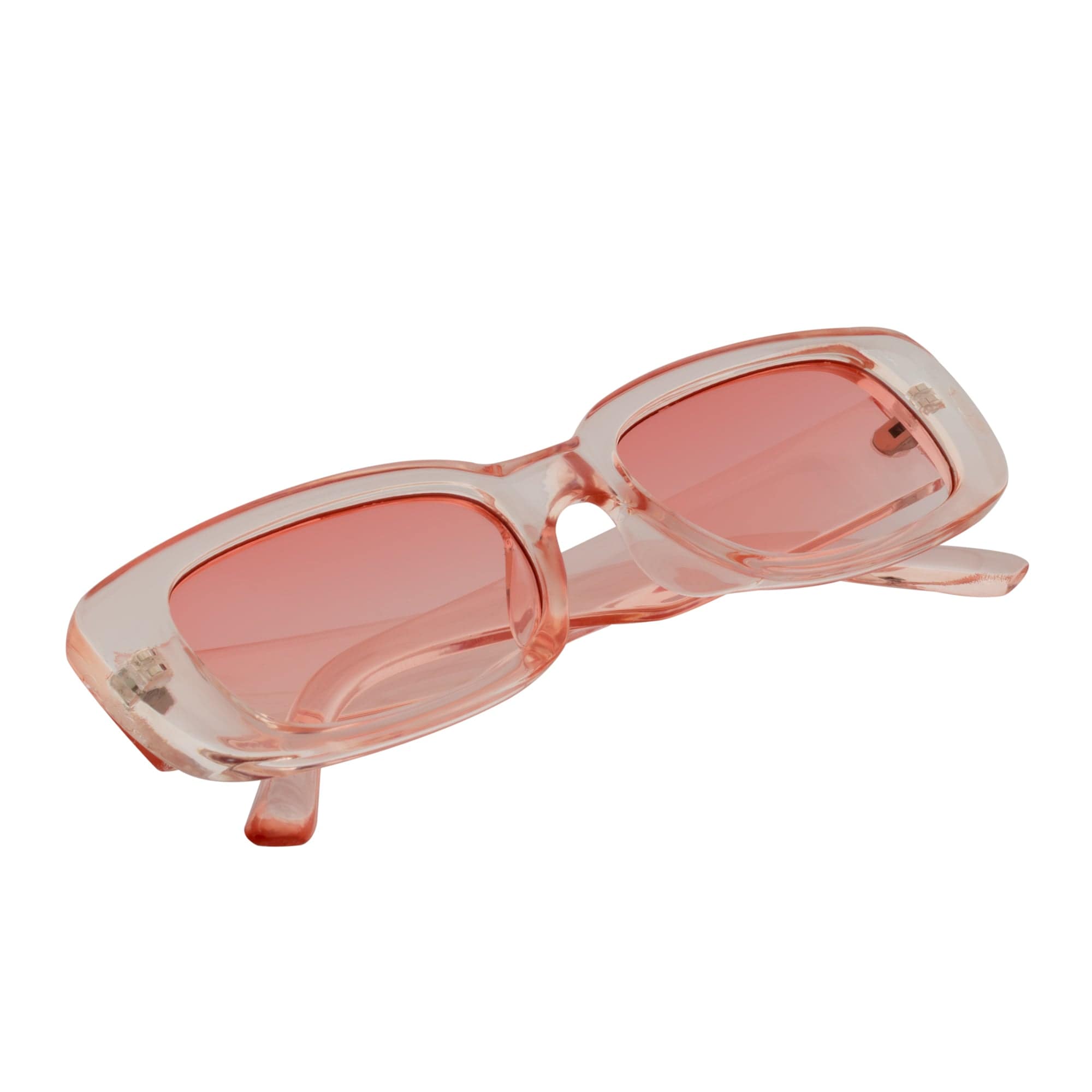 SLIM - Retro 90s Slim Small Rectangle Sunglasses Pink Pink Tint - Morspecs M1034-7