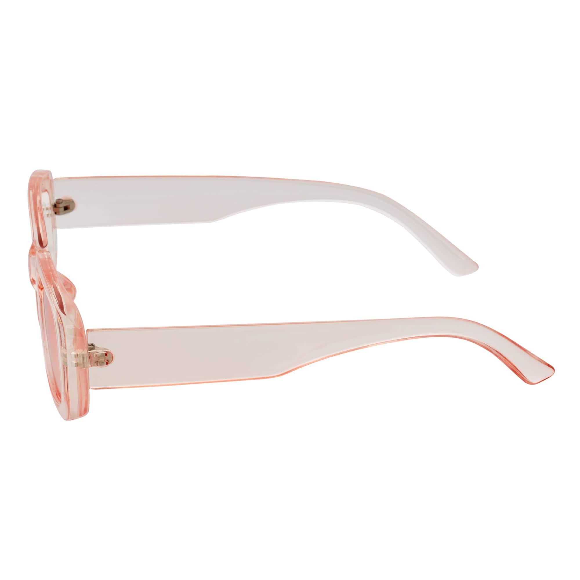 SLIM - Retro 90s Slim Small Rectangle Sunglasses Pink Pink Tint - Morspecs M1034-7