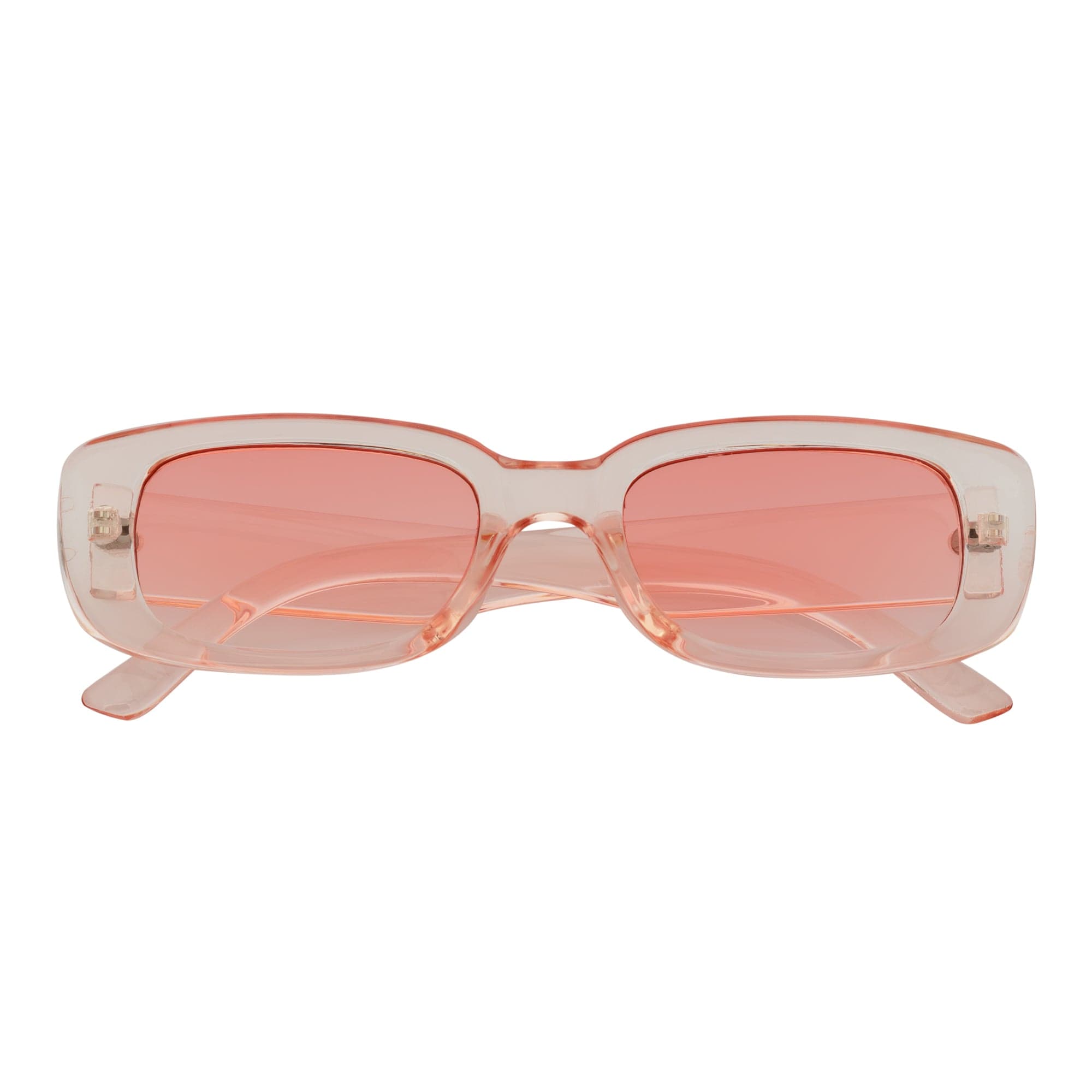 SLIM - Retro 90s Slim Small Rectangle Sunglasses Pink Pink Tint
