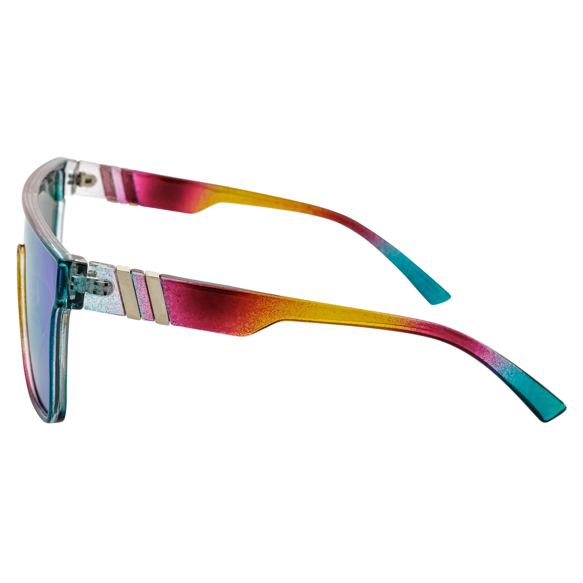 SYFY - Futuristic Square Shield Sunglasses Multi Candy Blue Mirror