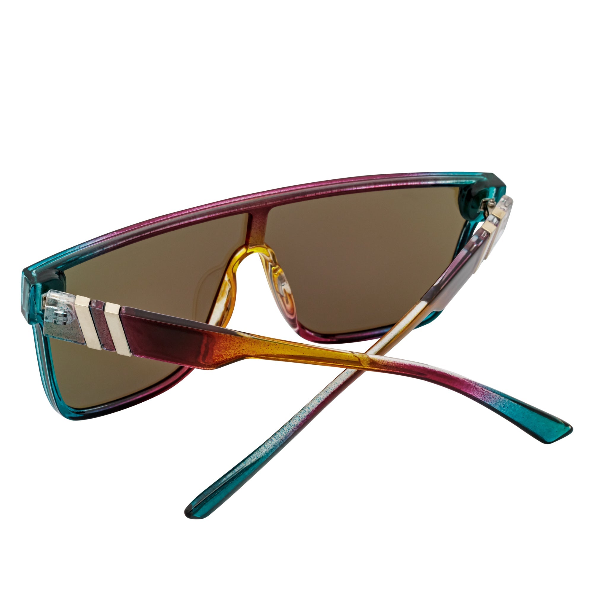 SYFY - Futuristic Square Shield Sunglasses Multi Candy Blue Mirror