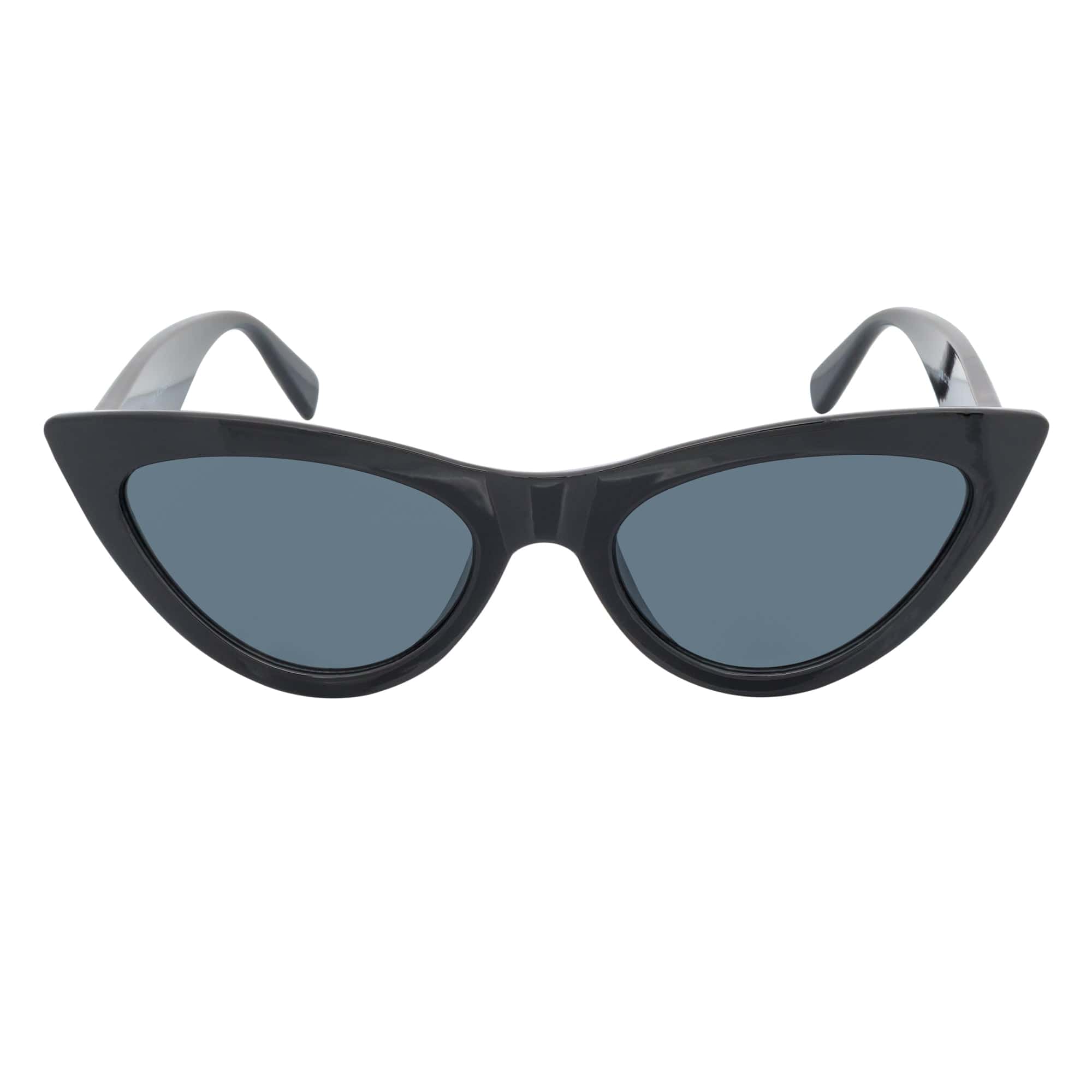 TABBY - High Pointed Retro Small Cat Eye Sunglasses Black Smoke Tint