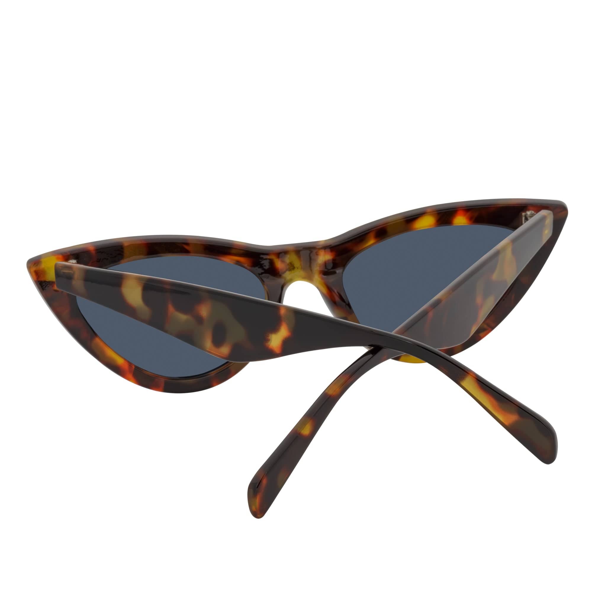 TABBY - High Pointed Retro Small Cat Eye Sunglasses Tortoise Smoke Lens