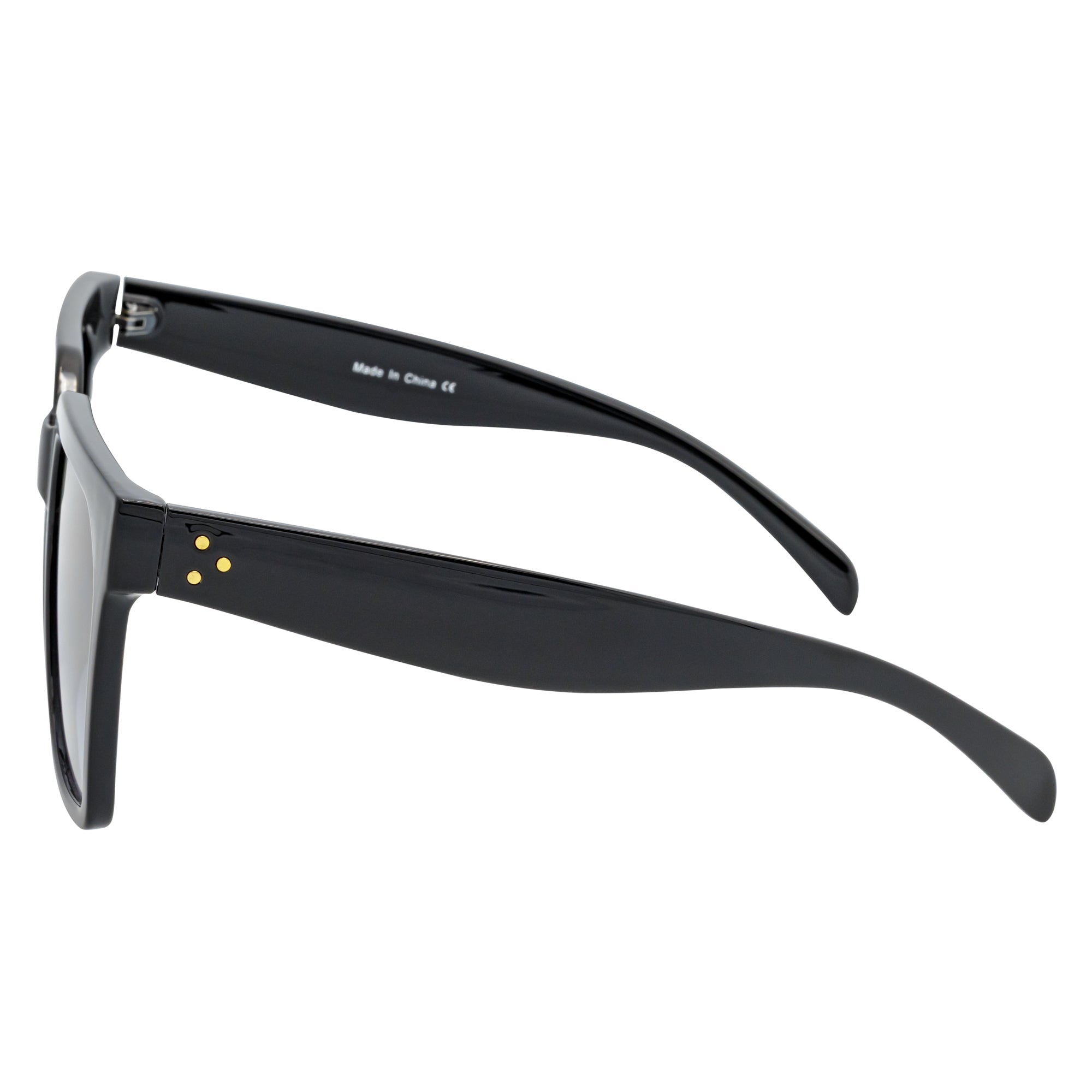 TARA - Womens Oversize Butterfly Square Black Sunglasses Lavender Lens
