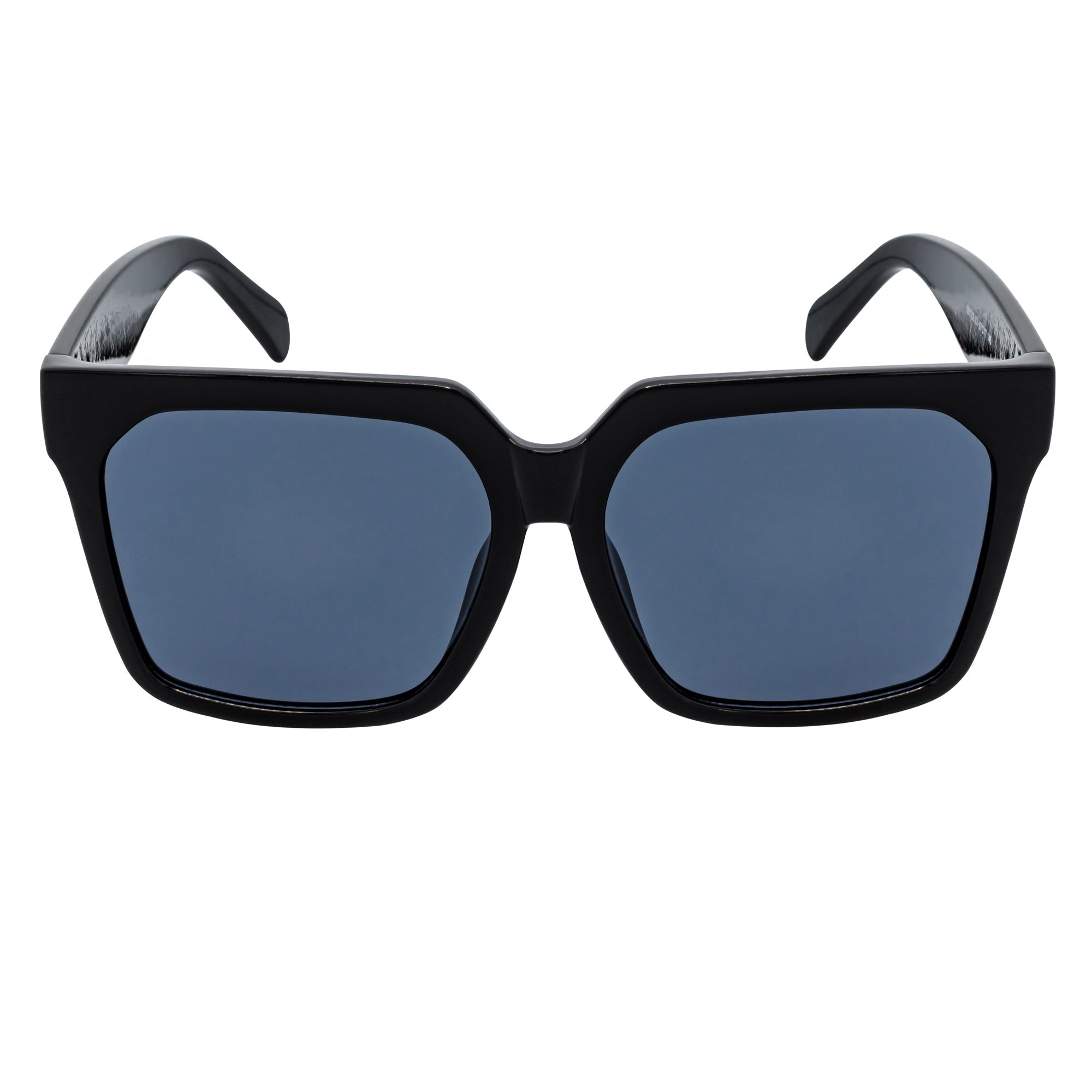 TARA - Womens Oversize Butterfly Square Black Sunglasses Smoke Lens