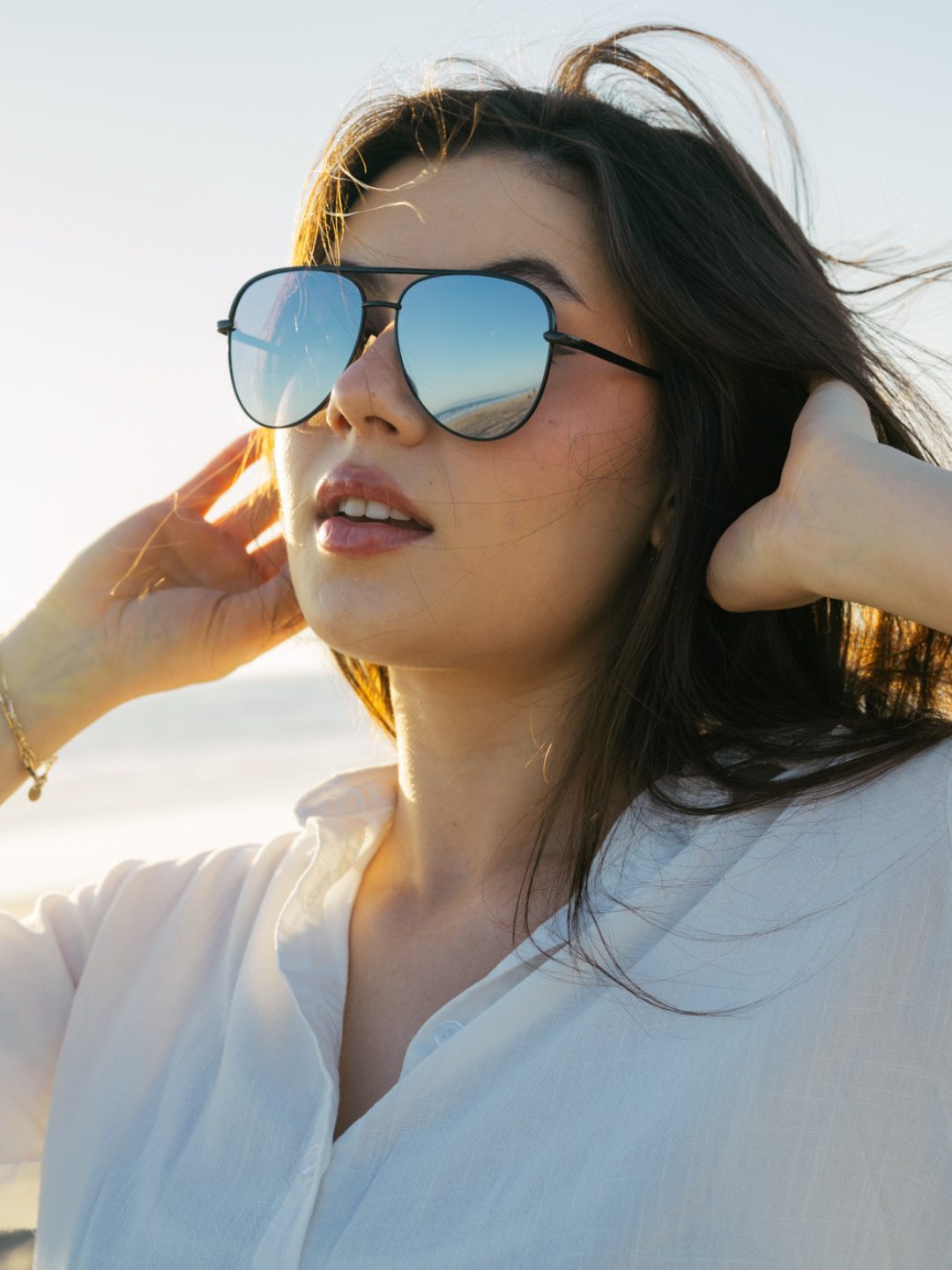 morspecs homepage video of a girl wearing aviator sunglasses