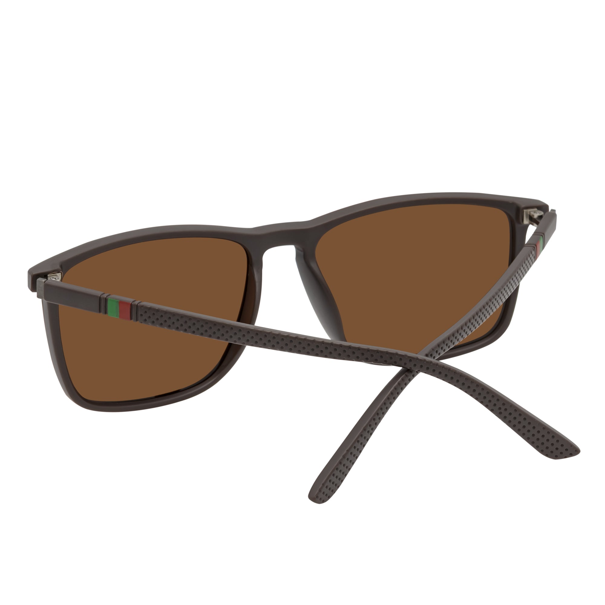 VENICE - Polarized Thin Square Horn Rimmed Brown Sunglasses Brown Lens