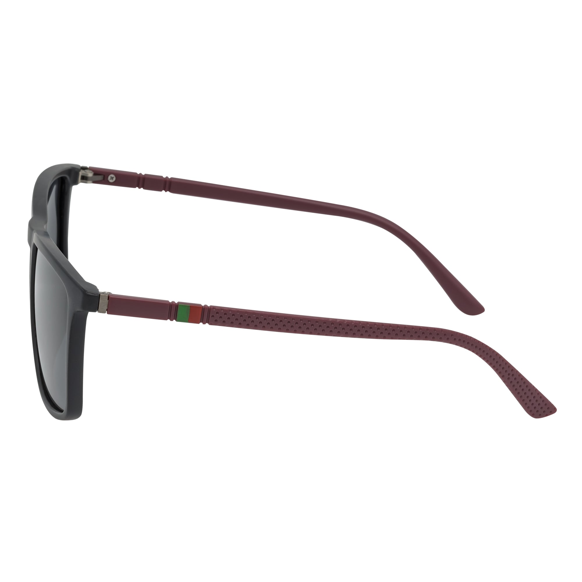 VENICE - Polarized Thin Square Horn Rimmed Sunglasses Black - Brown Smoke Tint