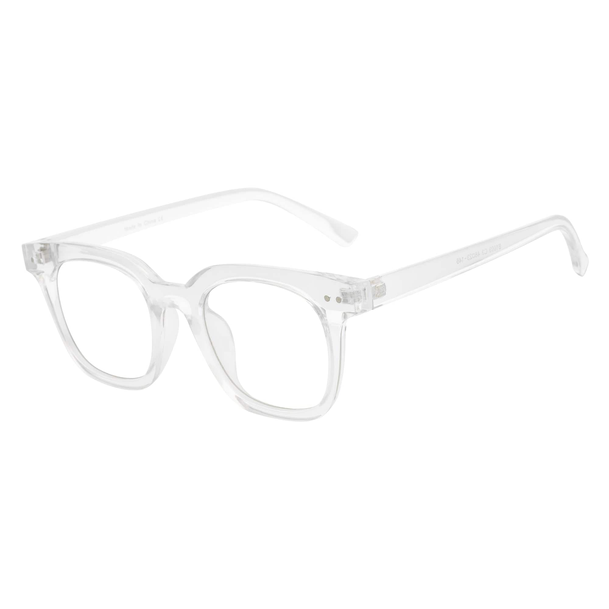 WALKER - Thick Horn Rimmed Blue Light Glasses Clear Frame Clear Lens
