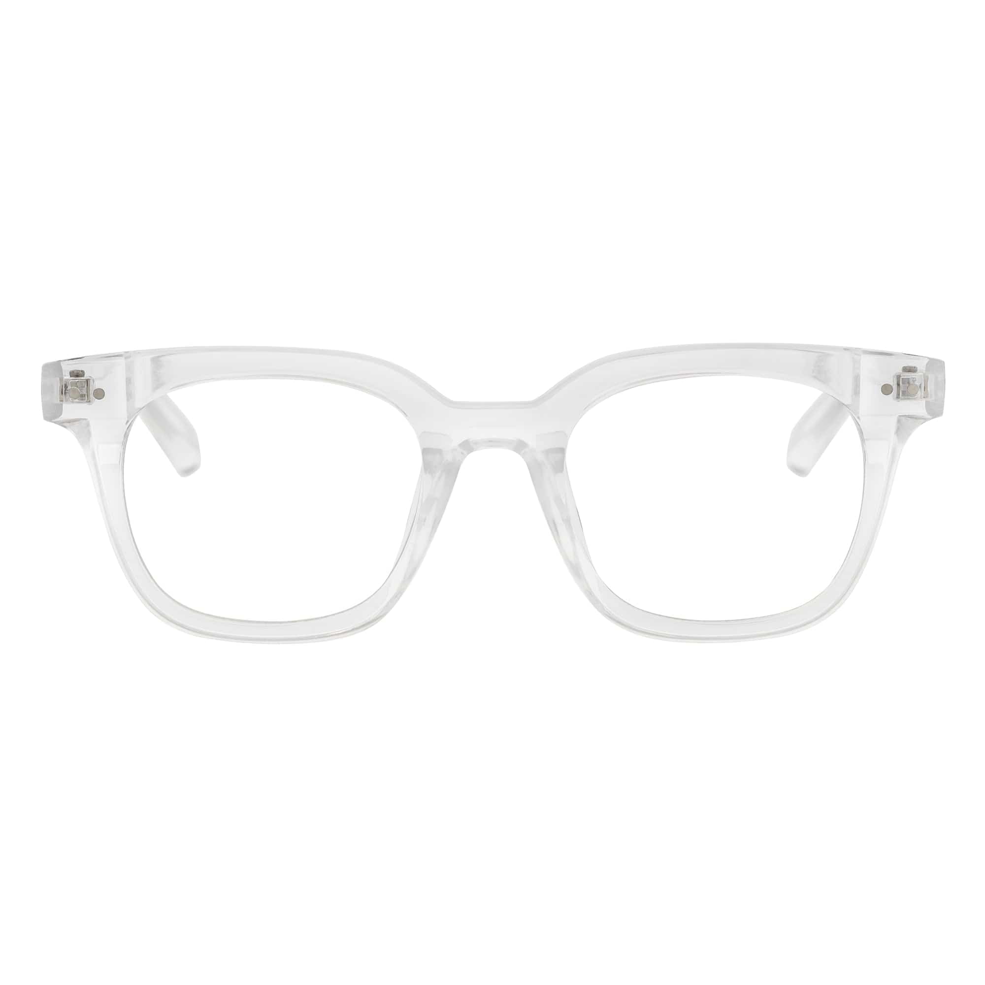 WALKER - Thick Horn Rimmed Blue Light Glasses Clear Frame Clear Lens