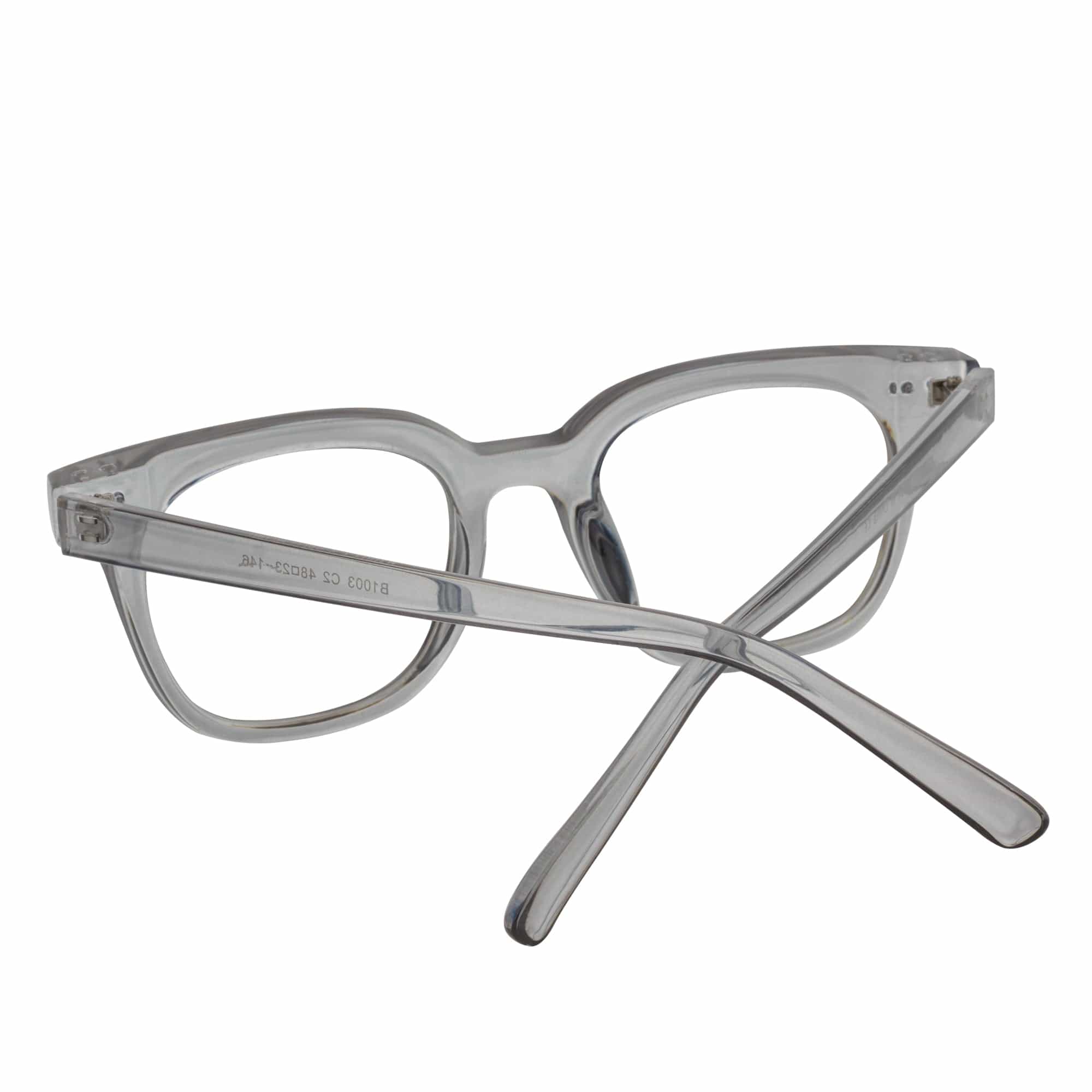 WALKER - Thick Horn Rimmed Blue Light Glasses Clear Gray Clear Lens