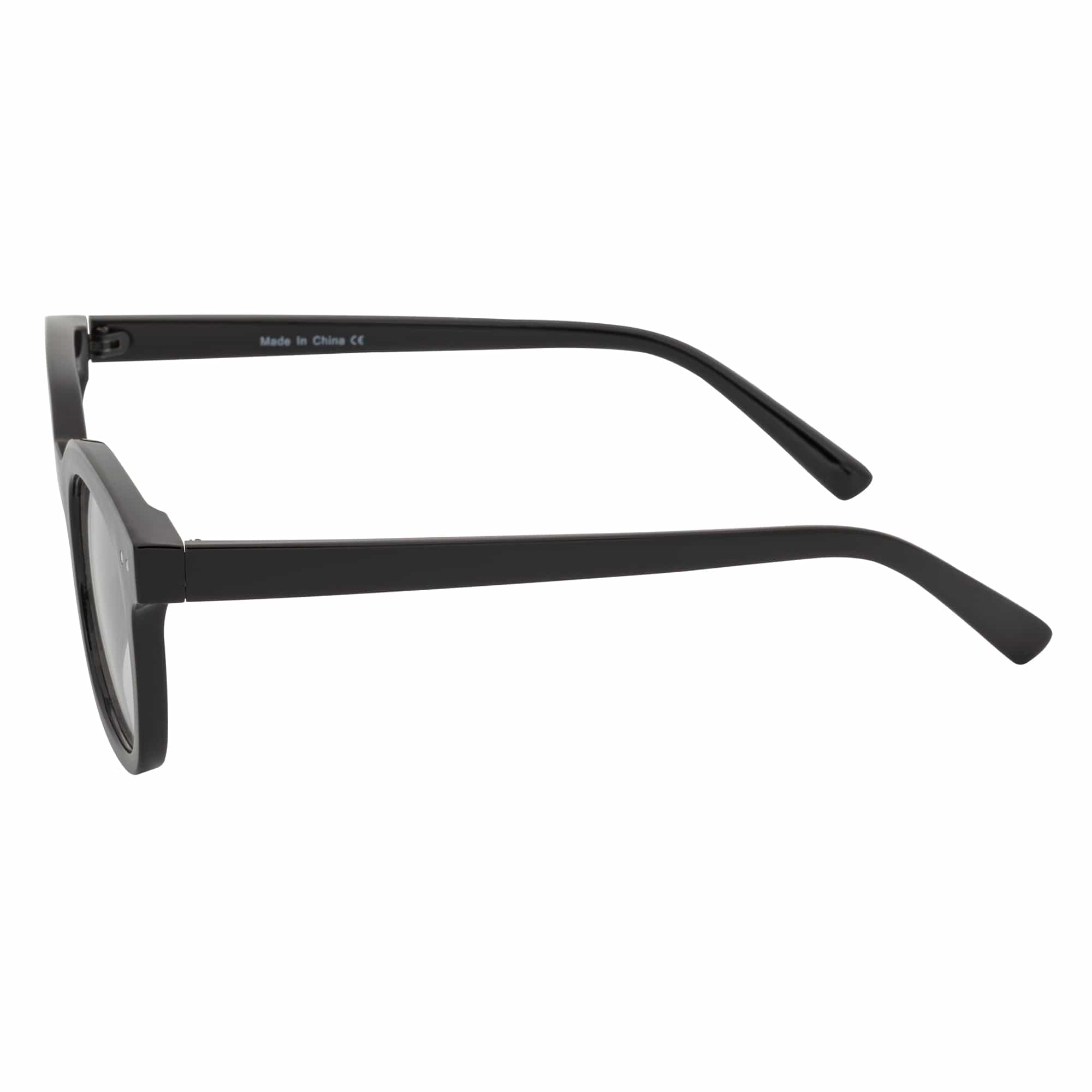 WALKER - Thick Horn Rimmed Blue Light Glasses Gloss Black Clear Lens