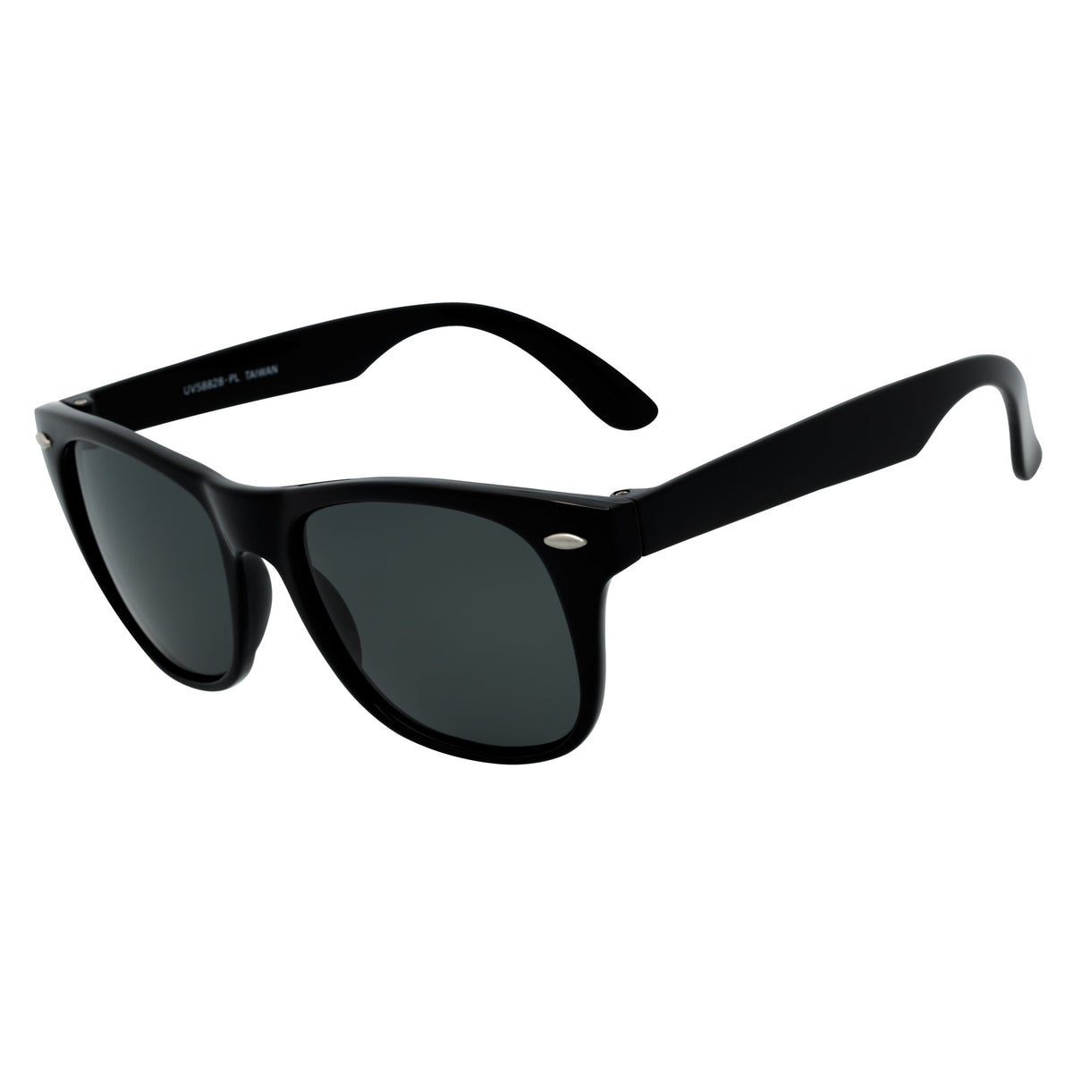 WAYFAIRE II - Large Polarized Horn Rimmed Sunglasses Gloss Black Smoke