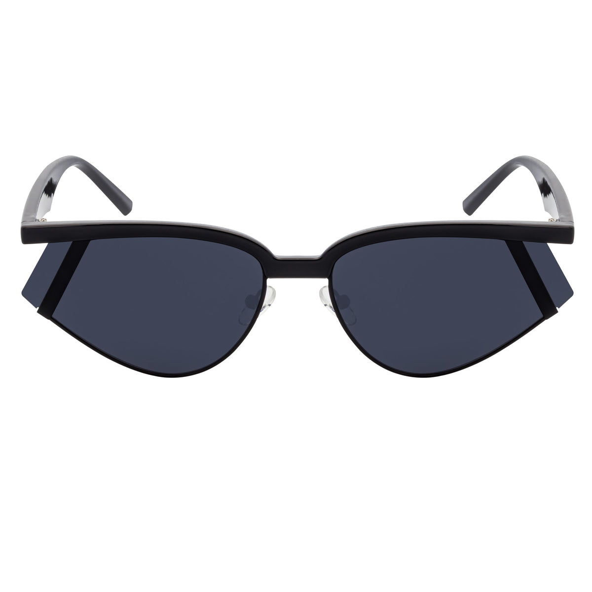 WILSHIRE - Rimless Cat Eye Sunglasses Black Smoke