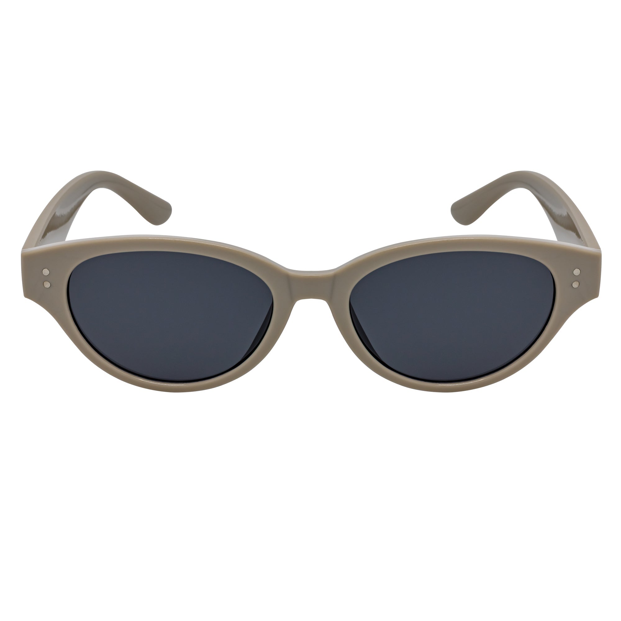 ZION - Small Oval Cat Eye Sunglasses Gray Smoke