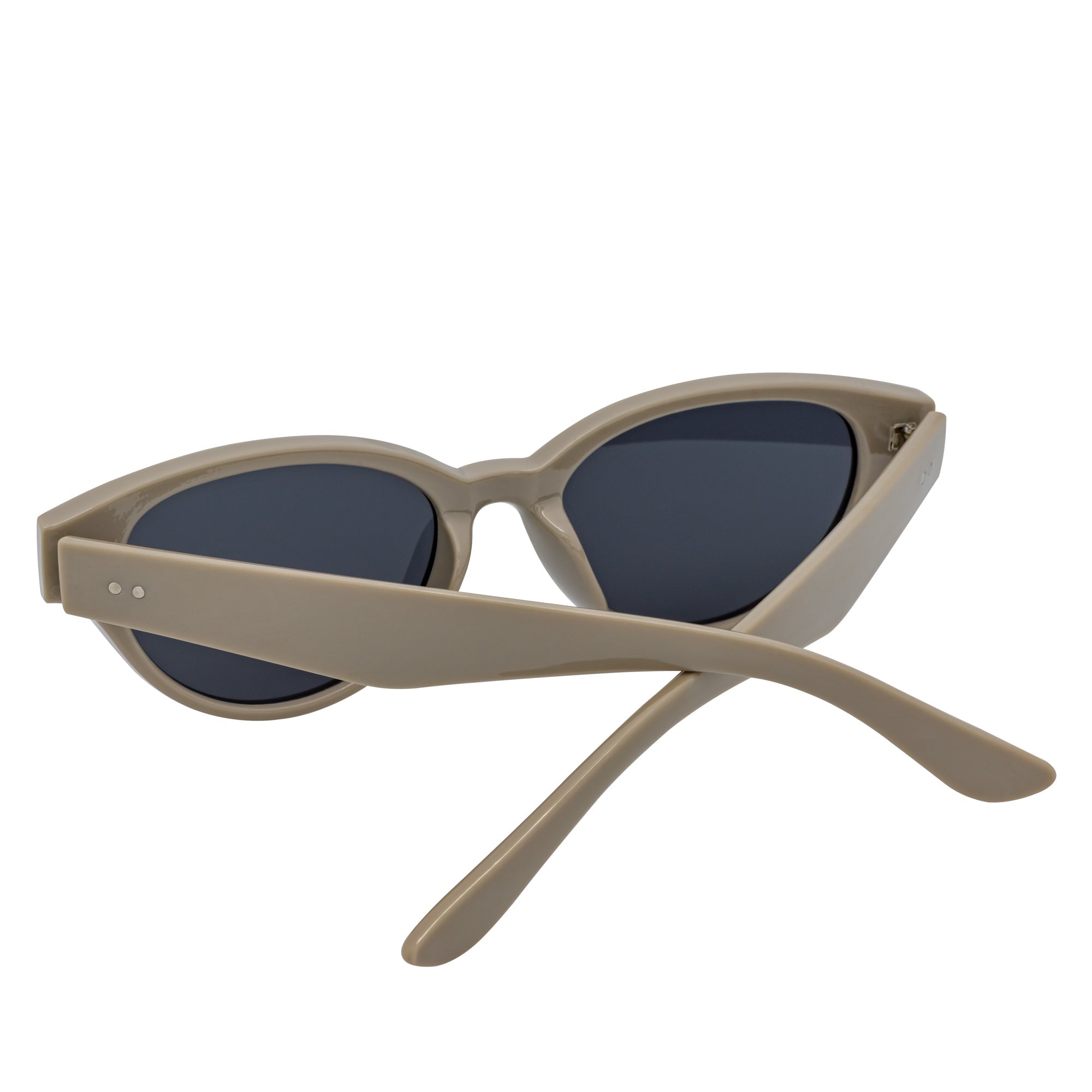 ZION - Small Oval Cat Eye Sunglasses Gray Smoke
