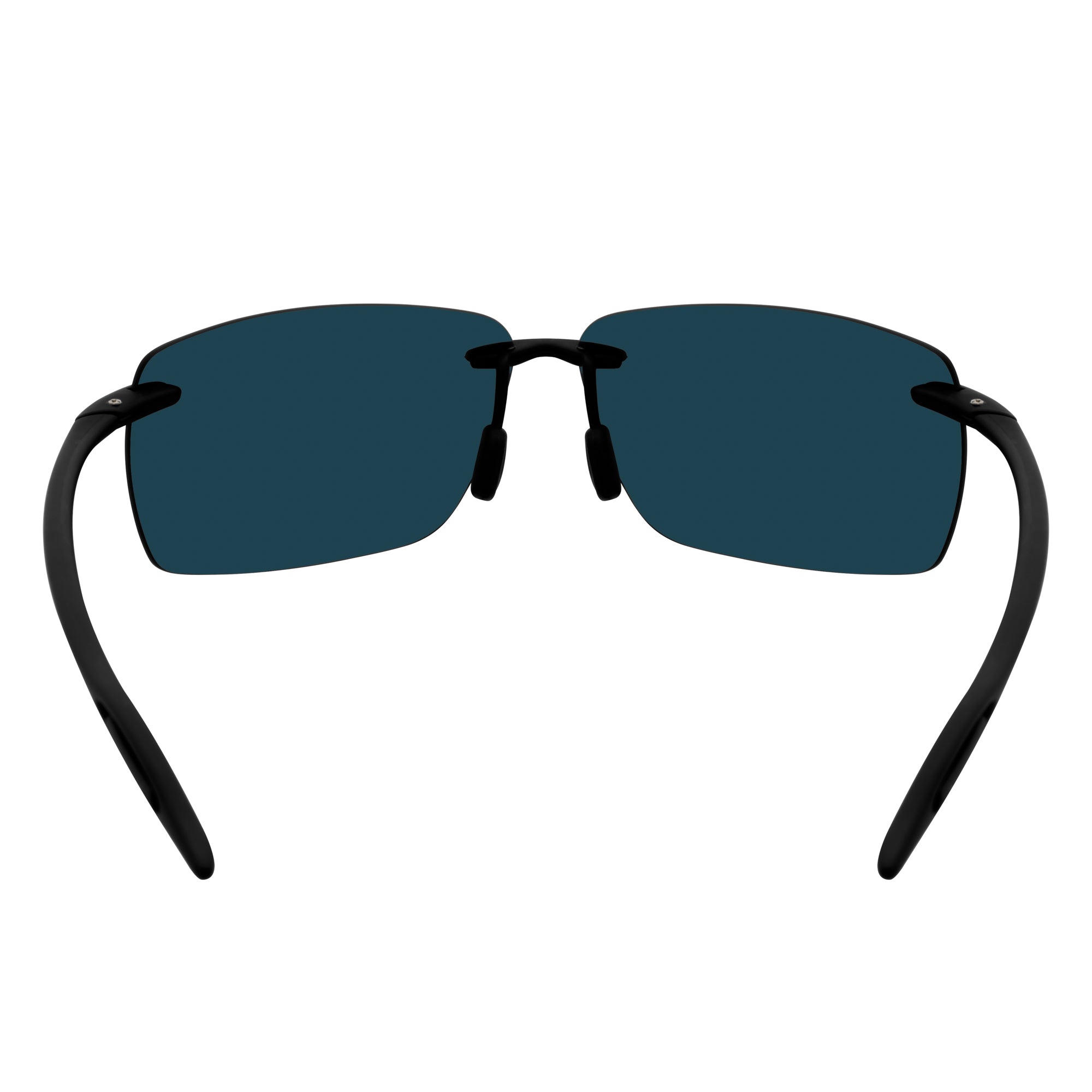 MAUI - Rimless TR90 Thin Sports Wrap Sunglasses Black Orange Mirror Polarized