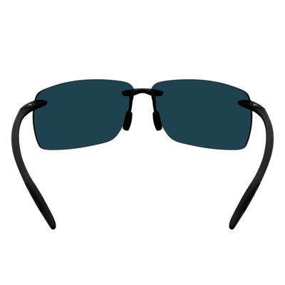 MAUI - Rimless TR90 Thin Sports Wrap Sunglasses Black Orange Mirror Polarized