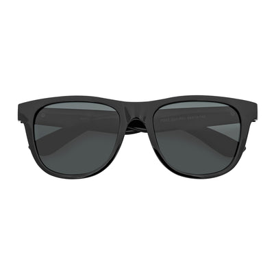 PRESTON - Polarized Large Horn Rimmed Sunglasses Gloss Black Smoke Tint