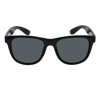 PRESTON - Polarized Large Horn Rimmed Sunglasses Gloss Black Smoke Tint