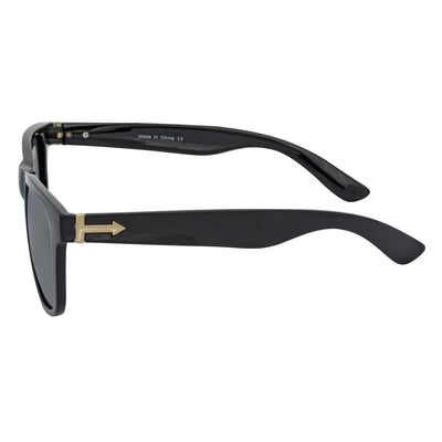 PRESTON - Polarized Large Horn Rimmed Sunglasses Gloss Black Smoke Tint