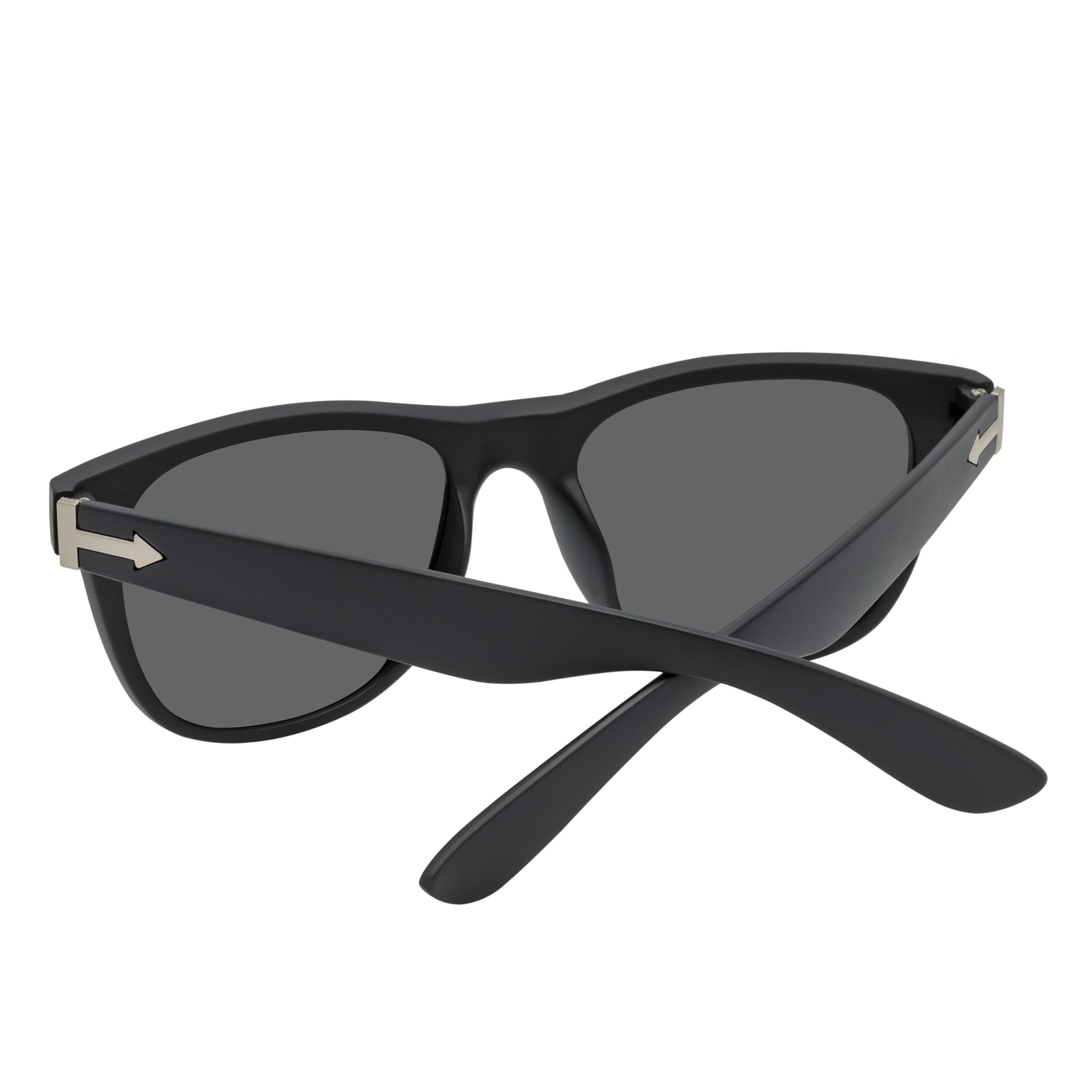 PRESTON - Polarized Large Horn Rimmed Sunglasses Gloss Black Smoke Tint