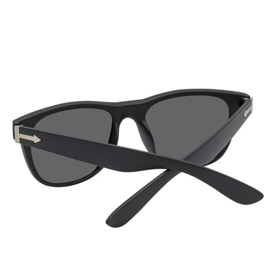 PRESTON - Polarized Large Horn Rimmed Sunglasses Gloss Black Smoke Tint