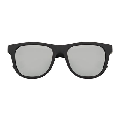PRESTON - Polarized Large Horn Rimmed Sunglasses Matte Black Silver Mirror