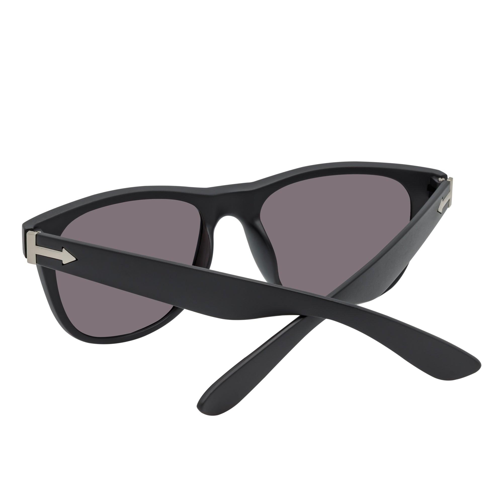 PRESTON - Polarized Large Horn Rimmed Sunglasses Matte Black Blue Mirror