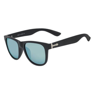 PRESTON - Polarized Large Horn Rimmed Sunglasses Matte Black Yellow Mirror