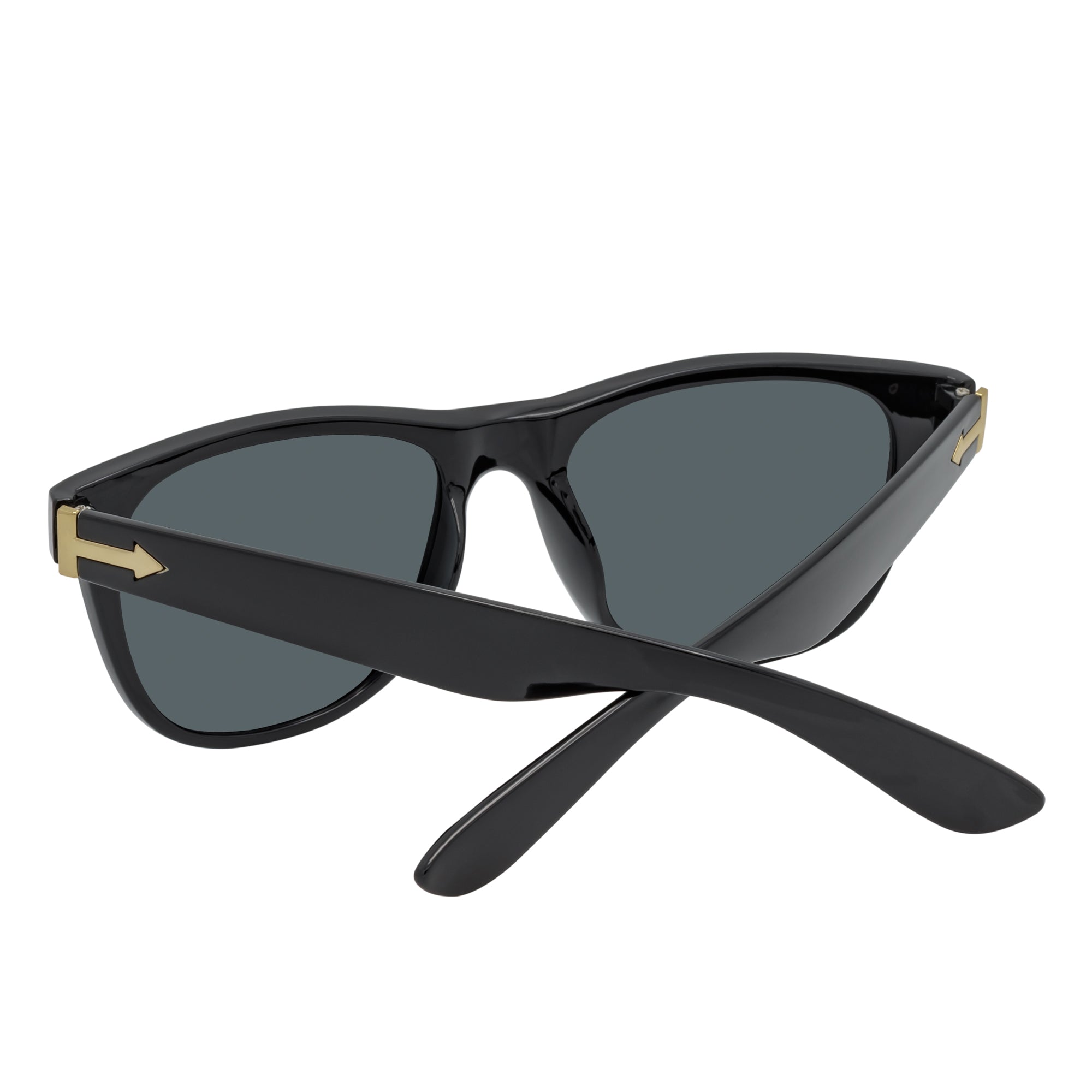 PRESTON - Polarized Large Horn Rimmed Sunglasses Matte Black Yellow Mirror