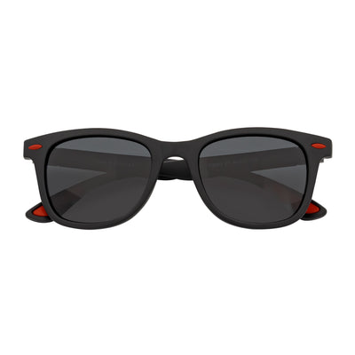 WAYSPORT - Polarized Horn Rimmed Sunglasses Matte Black Smoke Lens
