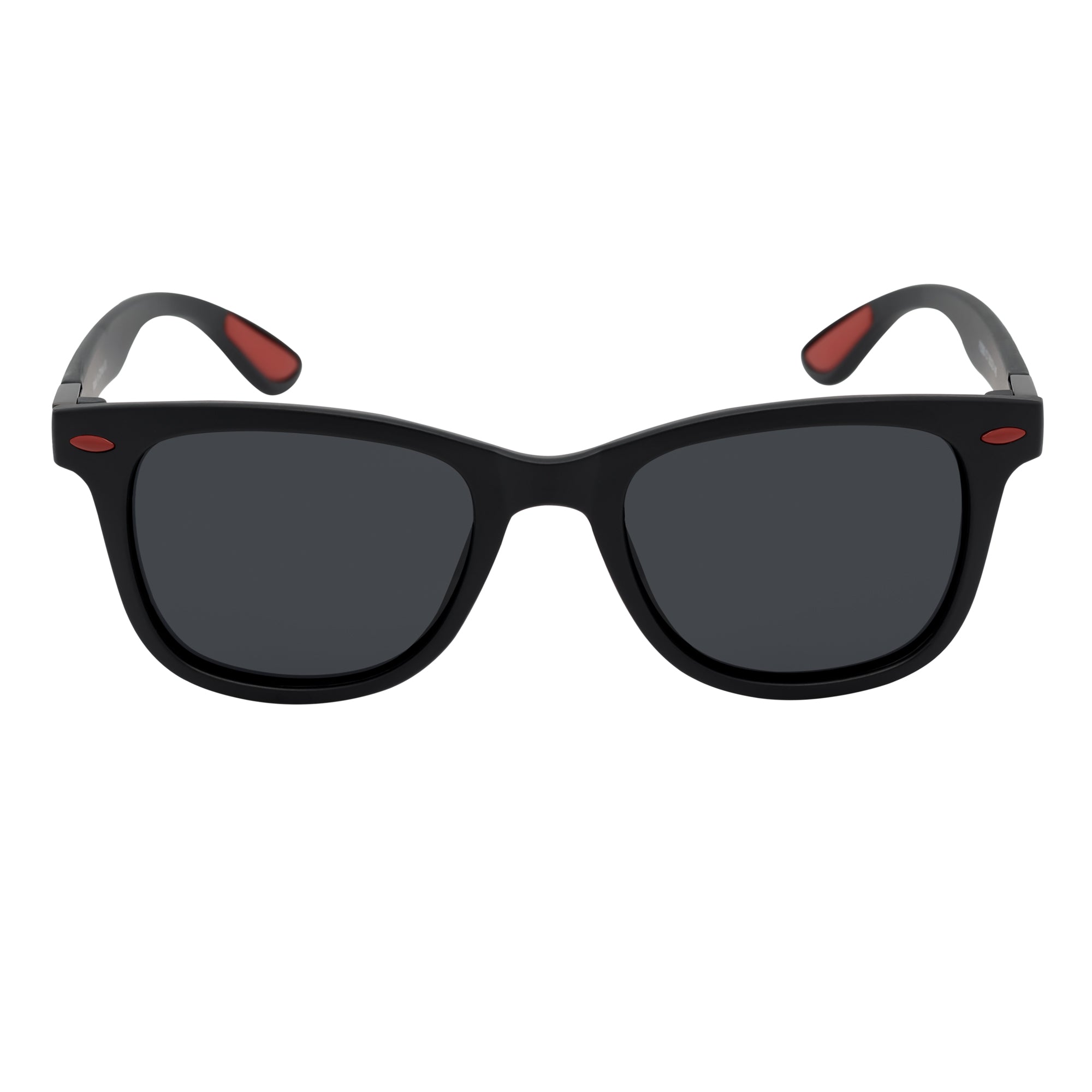 WAYSPORT - Polarized Horn Rimmed Sunglasses Matte Black Smoke Lens