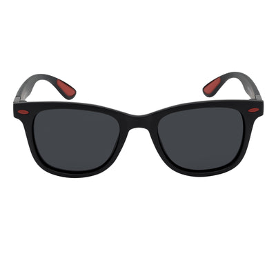 WAYSPORT - Polarized Horn Rimmed Sunglasses Matte Black Smoke Lens