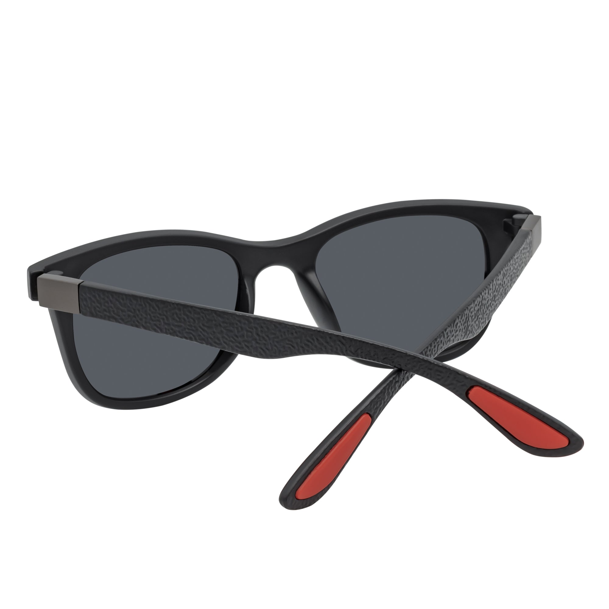 WAYSPORT - Polarized Horn Rimmed Sunglasses Matte Black Smoke Lens