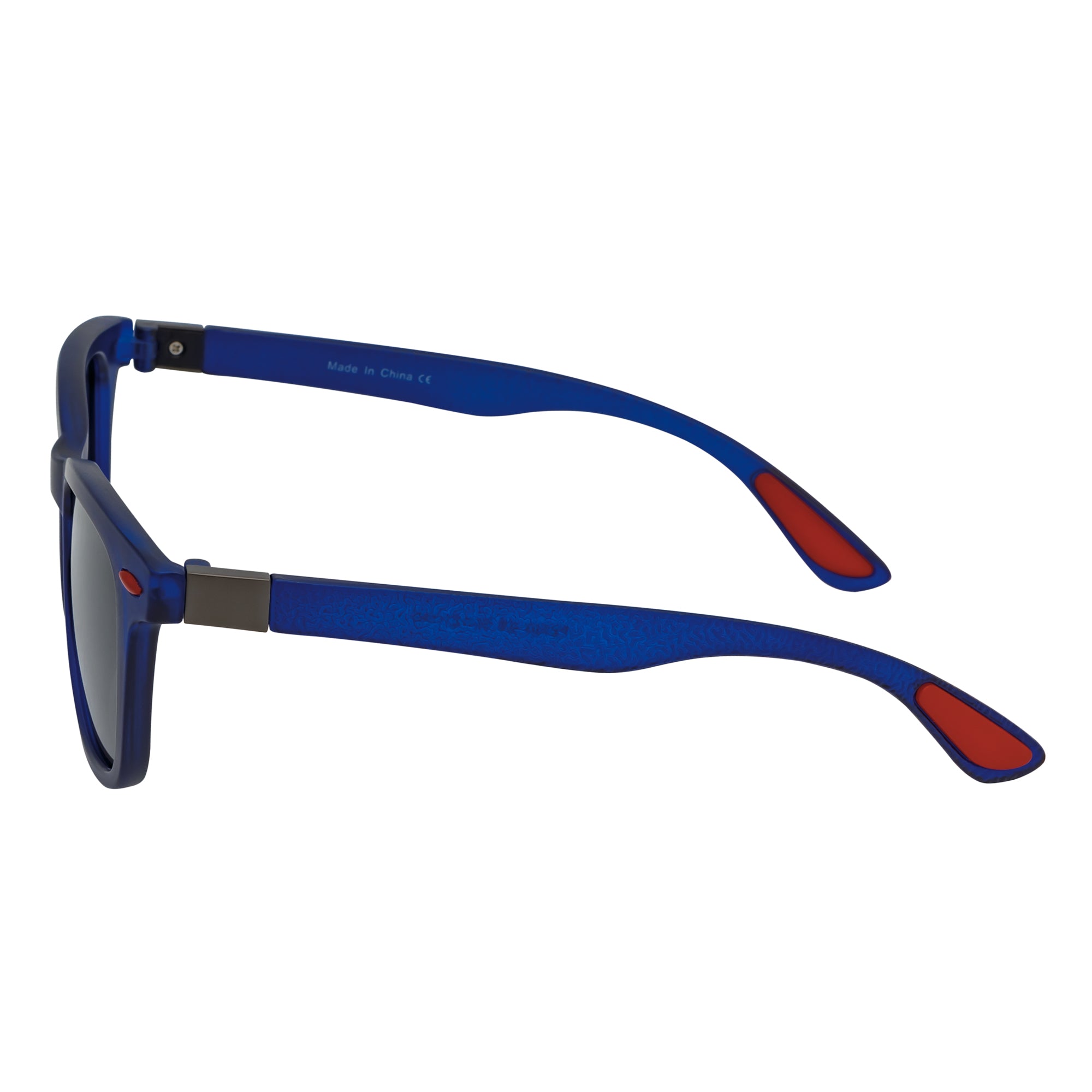 WAYSPORT - Polarized Horn Rimmed Sunglasses Matte Blue Smoke Lens