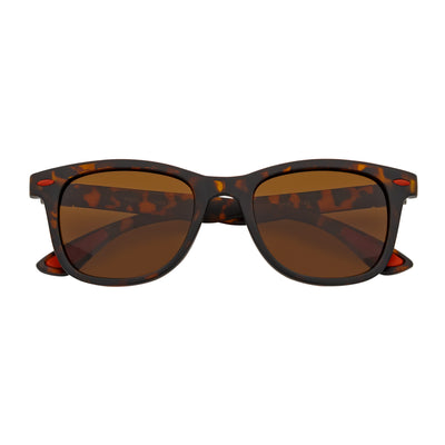 WAYSPORT - Polarized Horn Rimmed Matte Brown Sunglasses Brown Lens