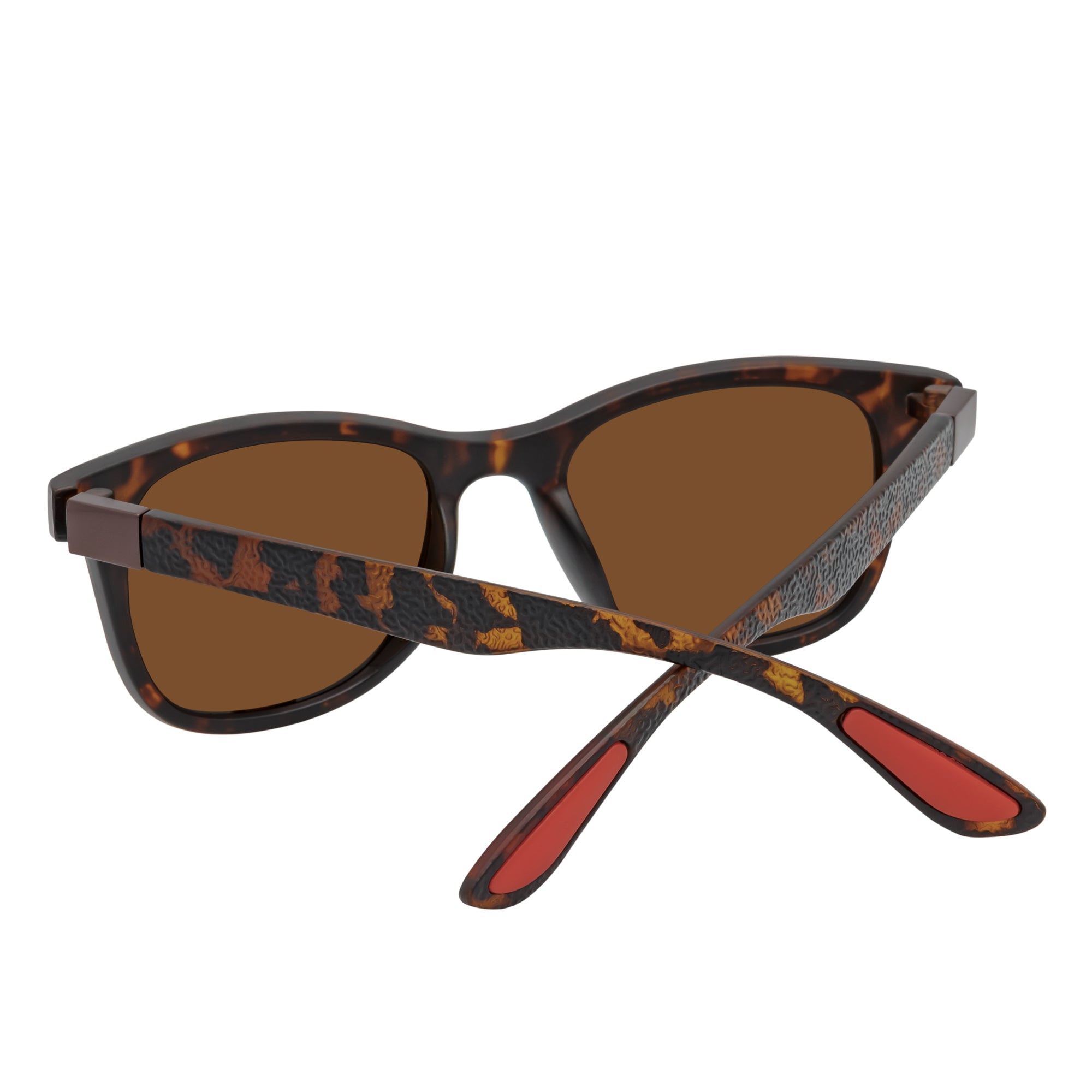 WAYSPORT - Polarized Horn Rimmed Matte Brown Sunglasses Brown Lens