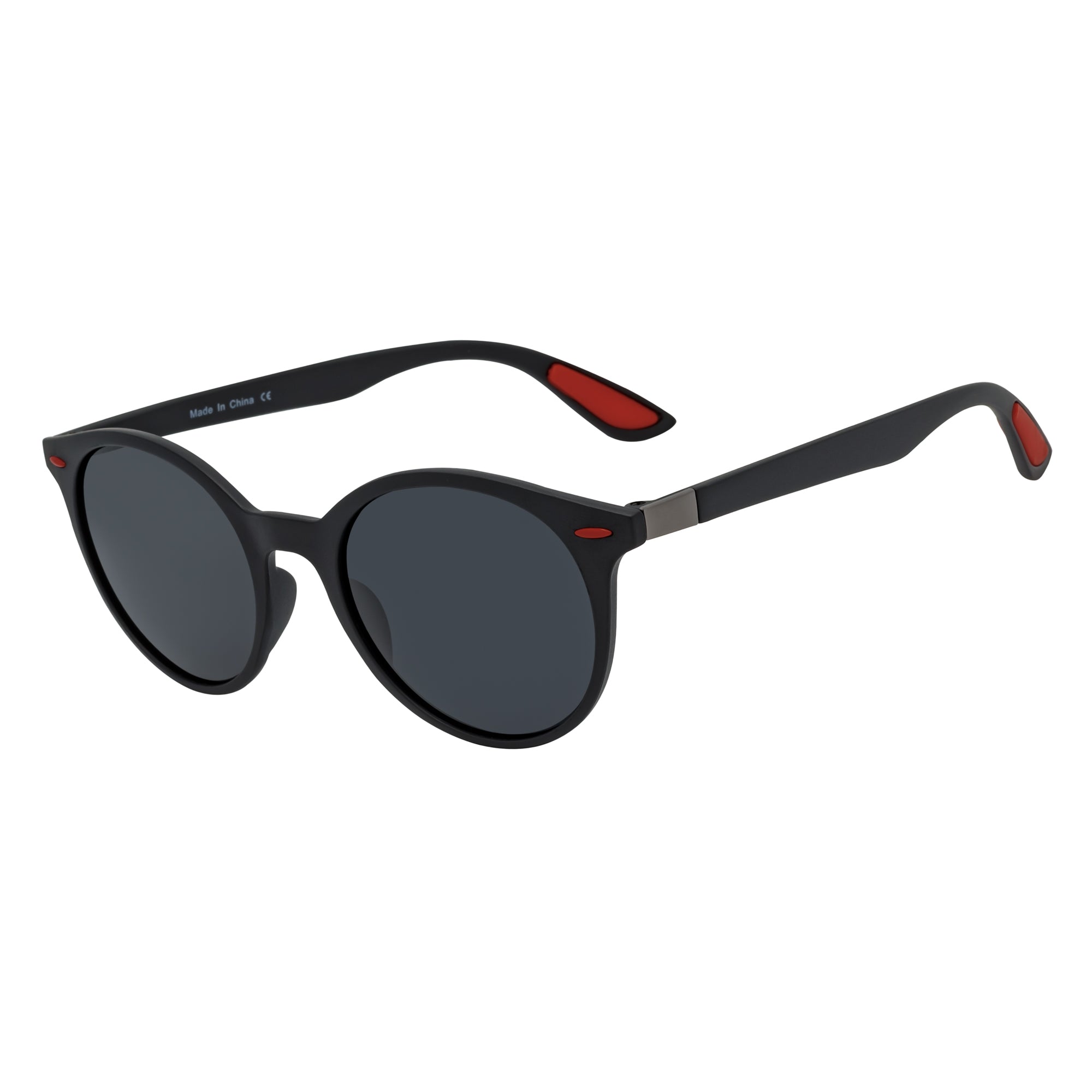 RAYSPORT - Polarized P3 Round Sunglasses Textured Matte Black Smoke Lens