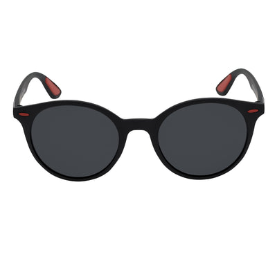 RAYSPORT - Polarized P3 Round Sunglasses Textured Matte Black Smoke Lens