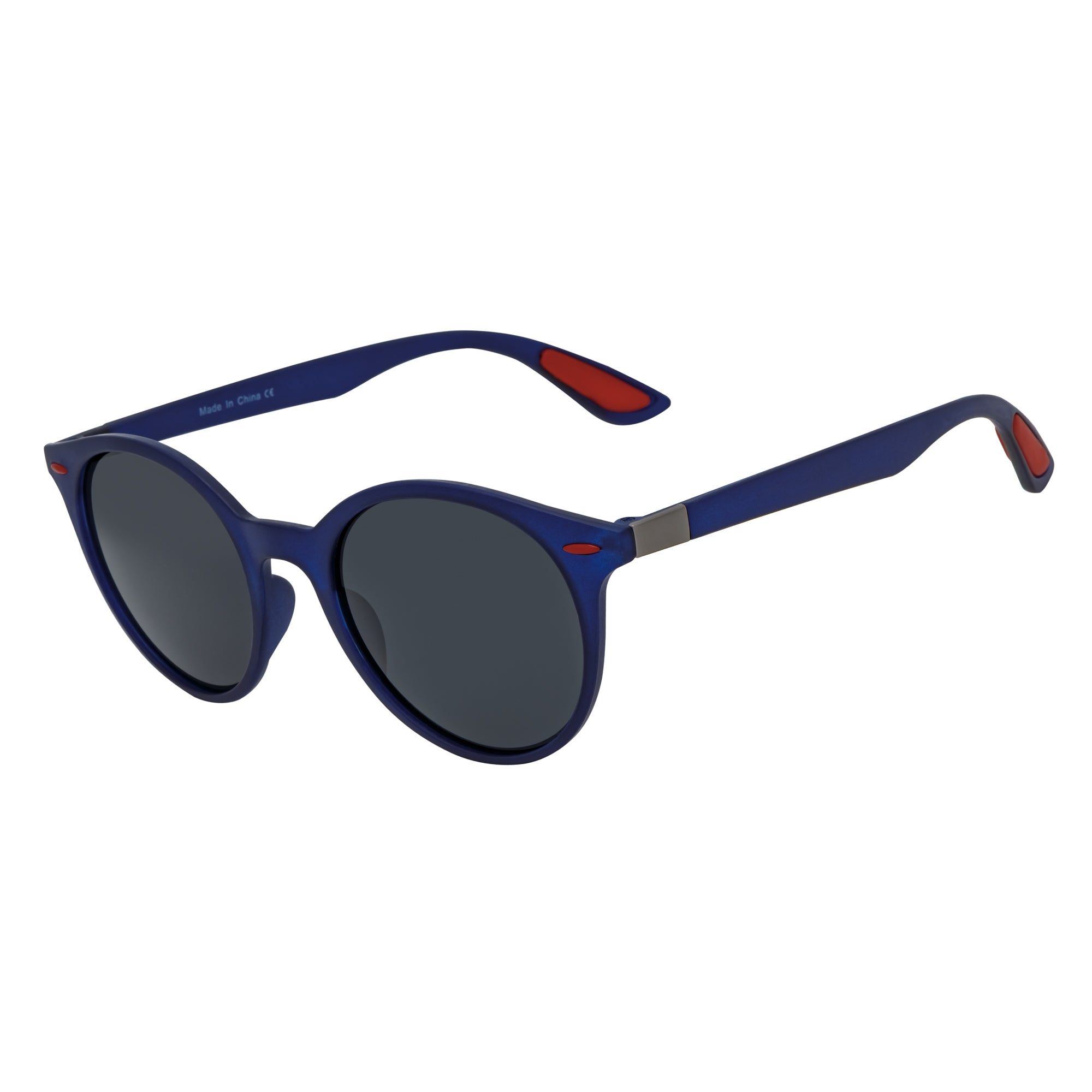 RAYSPORT - Polarized P3 Round Sunglasses Textured Matte Blue Smoke Lens