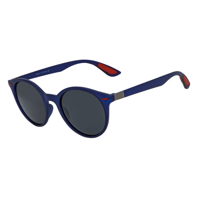 RAYSPORT - Polarized P3 Round Sunglasses Textured Matte Blue Smoke Lens