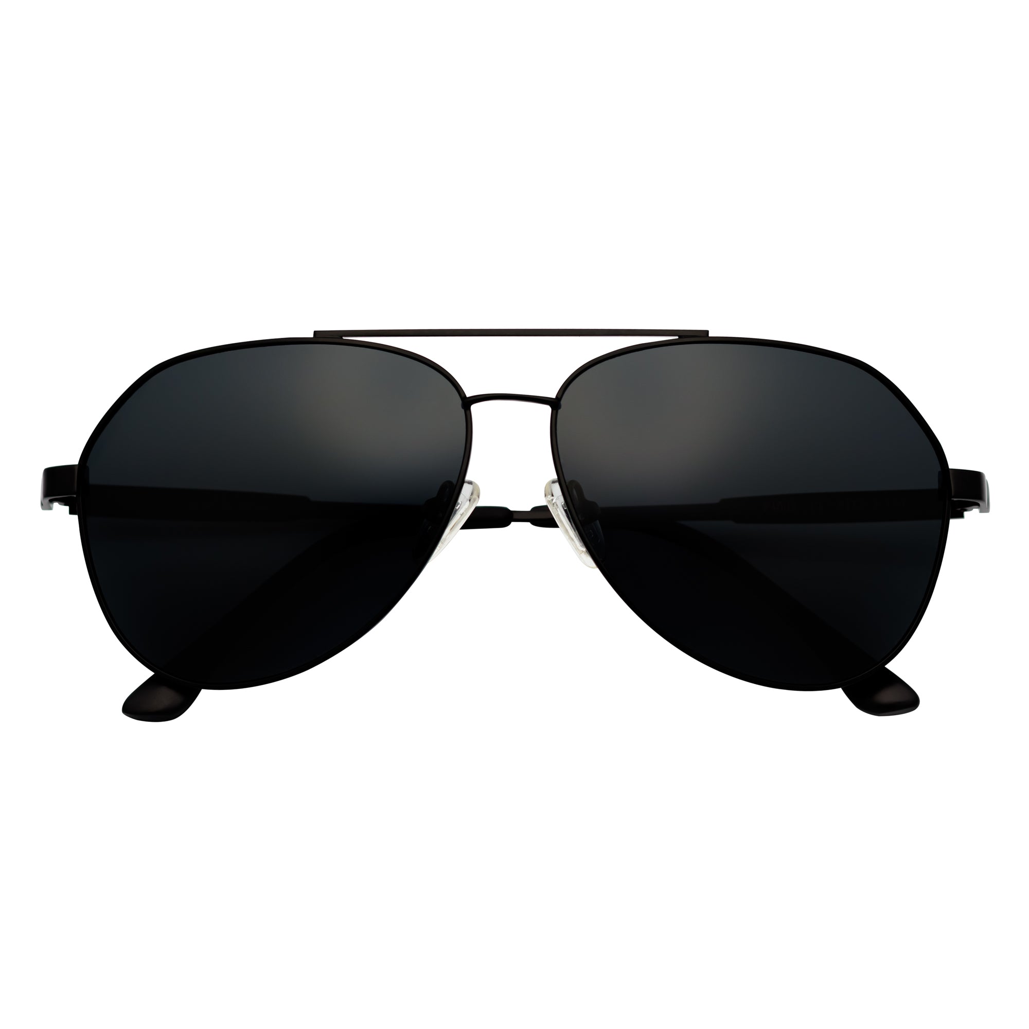 PENTAGON - Polarized Teardrop Metal Aviator Black Sunglasses Smoke Lens