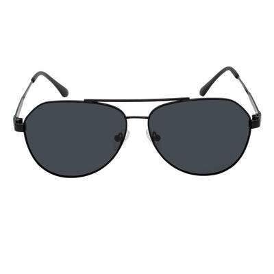 PENTAGON - Polarized Teardrop Metal Aviator Black Sunglasses Smoke Lens