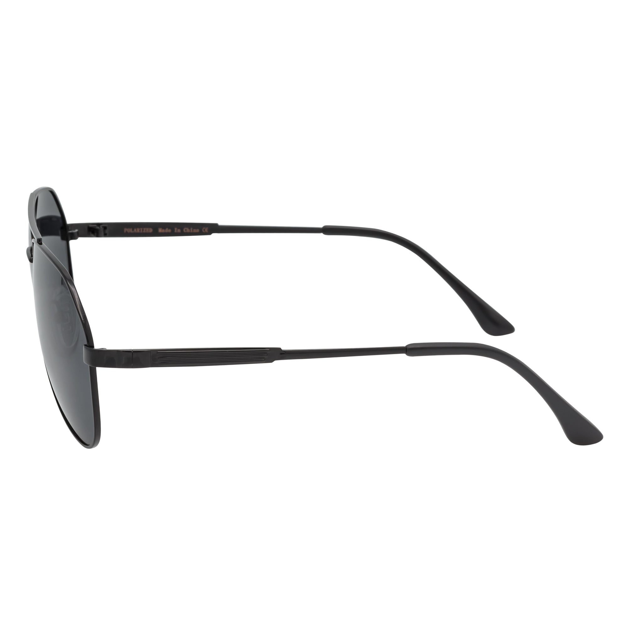 PENTAGON - Polarized Teardrop Metal Aviator Black Sunglasses Smoke Lens