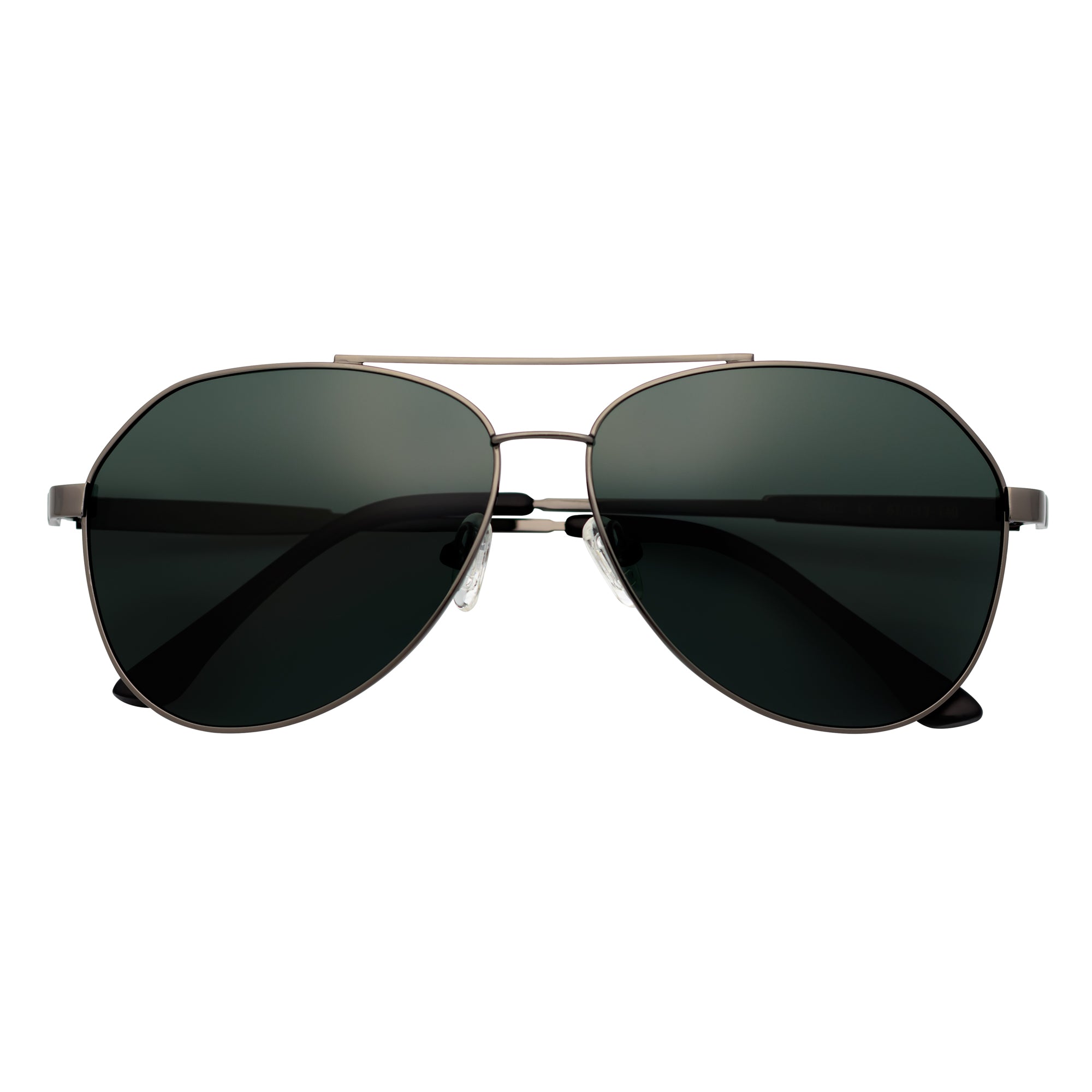 PENTAGON - Polarized Teardrop Metal Aviator Gunmetal Sunglasses Green Lens
