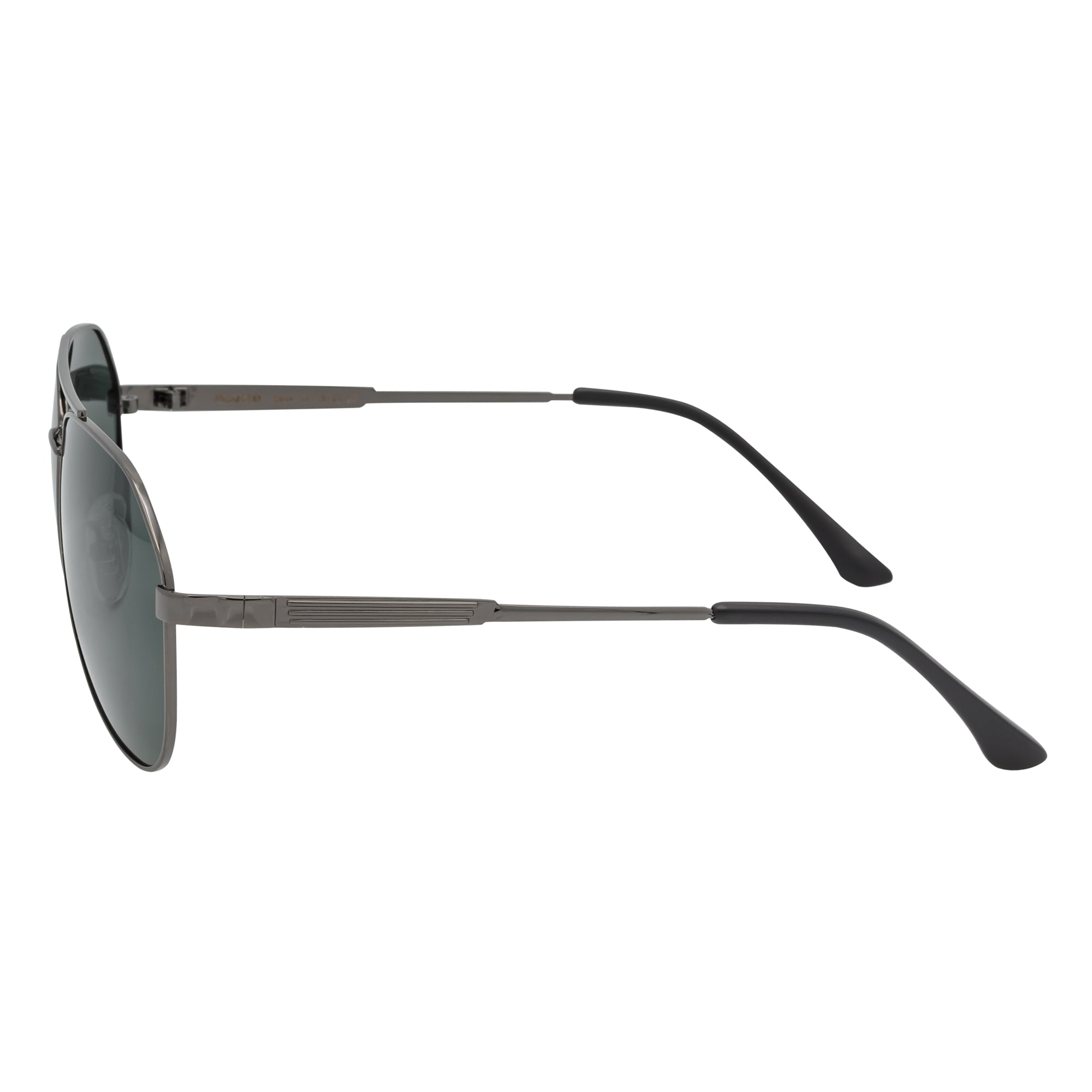 PENTAGON - Polarized Teardrop Metal Aviator Gunmetal Sunglasses Green Lens