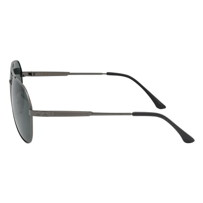 PENTAGON - Polarized Teardrop Metal Aviator Gunmetal Sunglasses Green Lens