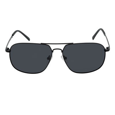 ANDERSON - Polarized Metal Square Aviator Sunglasses Black Smoke Lens