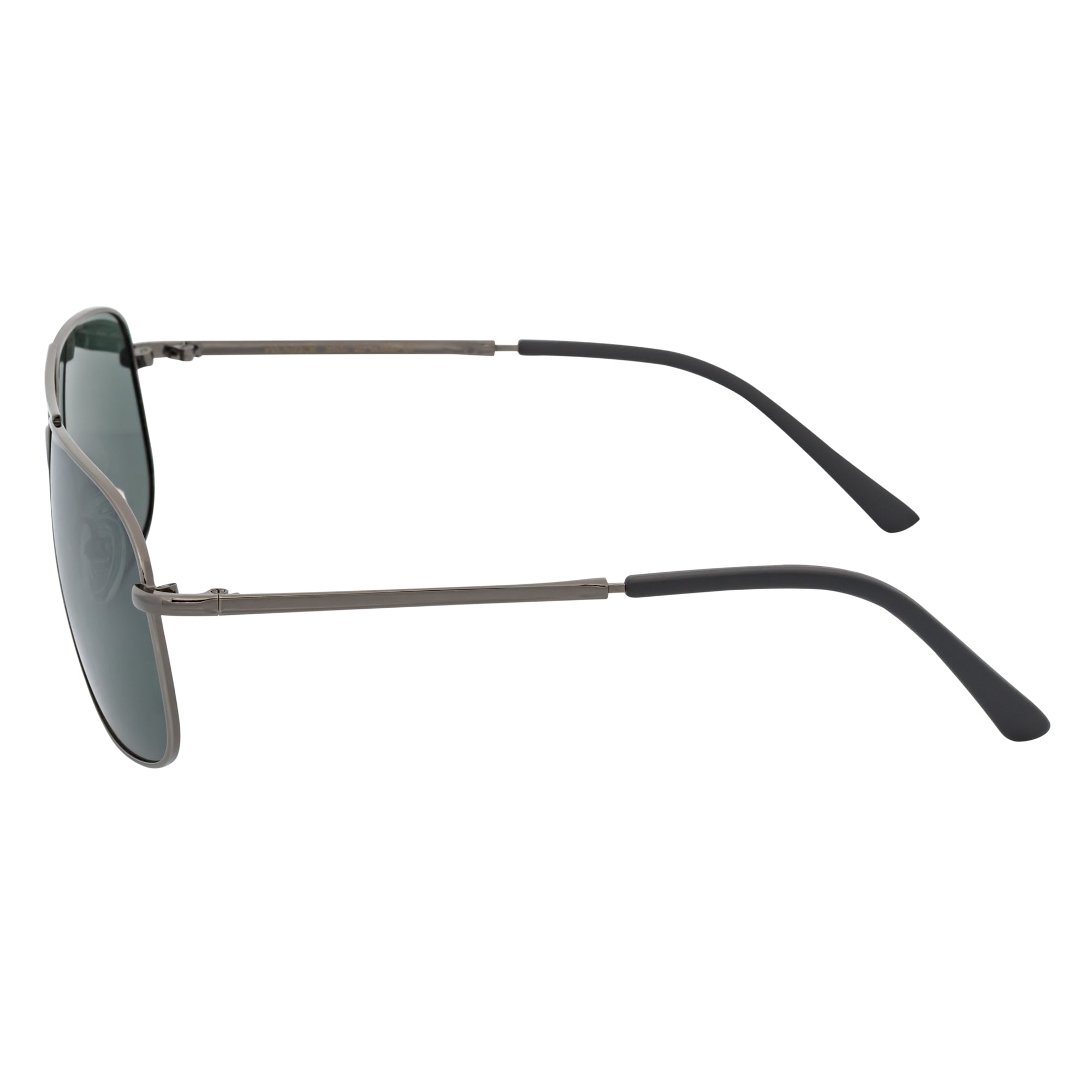 ANDERSON - Polarized Metal Square Aviator Gunmetal Sunglasses Green Lens